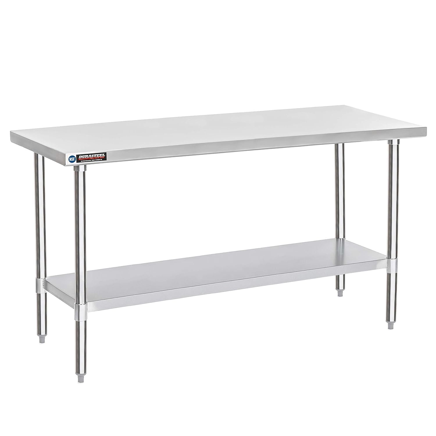 DuraSteel 24x12 NSF Stainless Steel Cart - Heavy Duty Rolling Food Prep Table with Undershelf - Metal Utility Cart for Commercial Restaurant Kitchen, Laundry, Side Mixer Stand